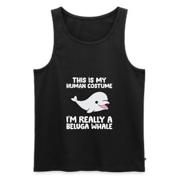 C’est mon costume humain je suis vraiment - Débardeur bio Premium Homme - noir - Devant - AI Model Male 178 light (178cm)