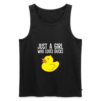 Rubber Duck Girl Just a Girl Who Loves Ducks - Men's Premium Organic Tank Top - black - Front - Michal (187cm)