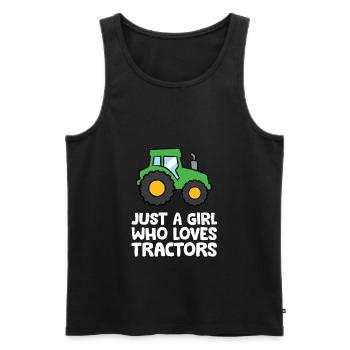 Juste une fille qui aime les tracteurs - Débardeur bio Premium Homme - noir - Devant - Michal (187cm)
