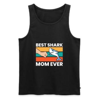 Shark Lover Mama Meilleure maman requin de tous les temps - Débardeur bio Premium Homme - noir - Devant - Michal (187cm)