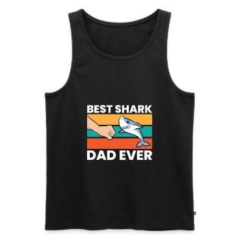 Shark Lover Papa Meilleur requin Papa Jamais - Débardeur bio Premium Homme - noir - Devant - Michal (187cm)