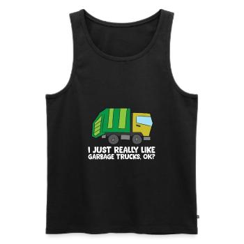 I Just Really Like Garbage Trucks, Okay Funny - Men's Premium Organic Tank Top - black - Front - Michal (187cm)