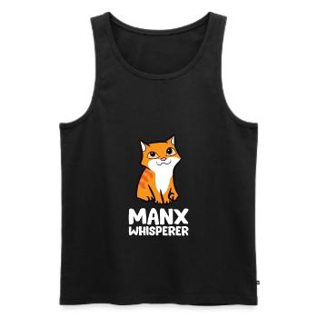 Drôle Manx Cat Mignon Manx Whisperer - Débardeur bio Premium Homme - noir - Devant - Michal (187cm)