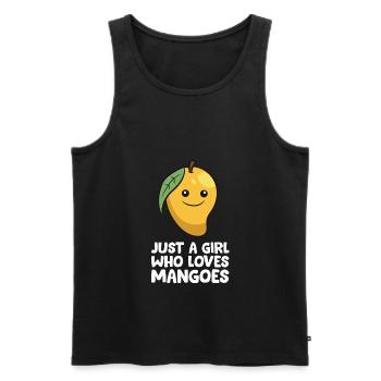 Just a Girl Who Loves Mangoes - Men's Premium Organic Tank Top - black - Front - AI Model Male 178 light (178cm)
