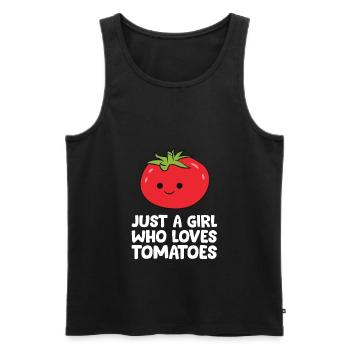 Just a Girl Who Loves Tomatoes - Men's Premium Organic Tank Top - black - Front - Michal (187cm)