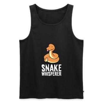 Snake Whisperer Drôle d’amant de serpent - Débardeur bio Premium Homme - noir - Devant - AI Model Male 178 light (178cm)
