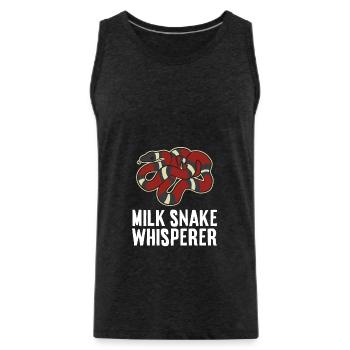 Serpent de lait Whisperer - Débardeur bio Premium Homme - charbon - Devant - Alexander (188cm)