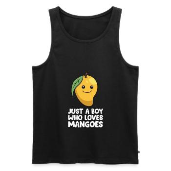 Just a Boy Who Loves Mangoes - Men's Premium Organic Tank Top - black - Front - AI Model Male 178 light (178cm)