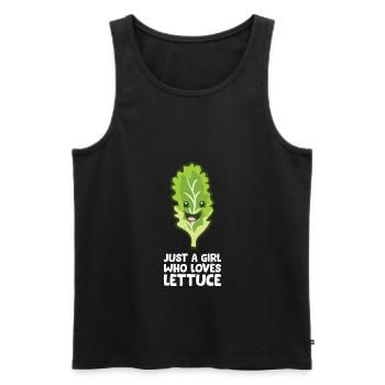 Just a Girl Who Loves Lettuce - Men's Premium Organic Tank Top - black - Front - AI Model Male 178 light (178cm)
