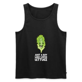 Just a Boy Who Loves Lettuce - Men's Premium Organic Tank Top - black - Front - AI Model Male 178 light (178cm)