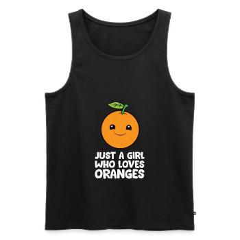 Nur ein Mädchen, das Orangen liebt - Männer Premium Bio Tank Top - Schwarz - Vorne - Michal (187cm)