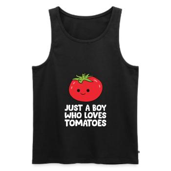 Juste un garçon qui aime les tomates - Débardeur bio Premium Homme - noir - Devant - AI Model Male 178 light (178cm)