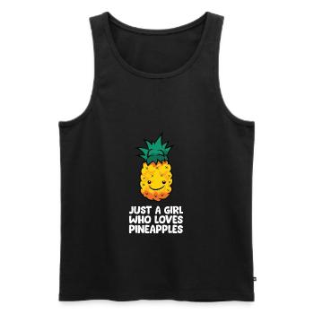Just a Girl Who Loves Pineapples - Men's Premium Organic Tank Top - black - Front - Michal (187cm)