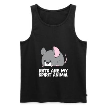 Les rats sont mon animal d’âme Rat mignon - Débardeur bio Premium Homme - noir - Devant - AI Model Male 178 light (178cm)