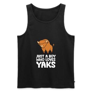 Nur ein Junge, der Yaks liebt - Männer Premium Bio Tank Top - Schwarz - Vorne - AI Model Male 178 light (178cm)
