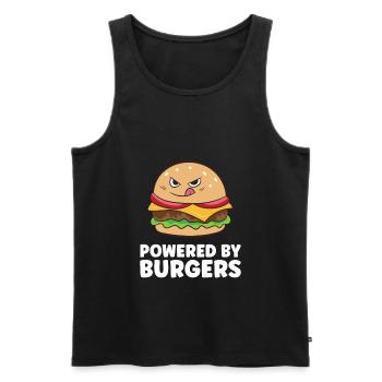 Burger Fast Food Powered By Burgers - Männer Premium Bio Tank Top - Schwarz - Vorne - Michal (187cm)