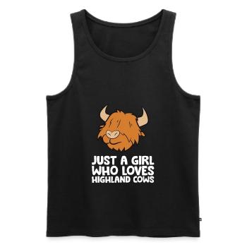 Scottish Highland Cow Juste une fille qui aime - Débardeur bio Premium Homme - noir - Devant - Michal (187cm)