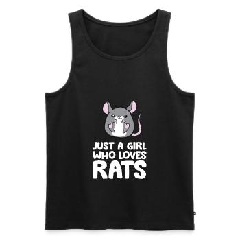 Juste une fille qui aime les rats - Débardeur bio Premium Homme - noir - Devant - Michal (187cm)