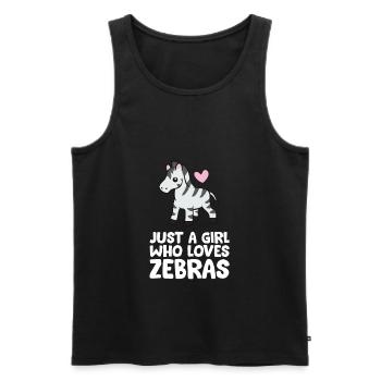 Nur ein Mädchen, das Zebras liebt - Männer Premium Bio Tank Top - Schwarz - Vorne - Michal (187cm)