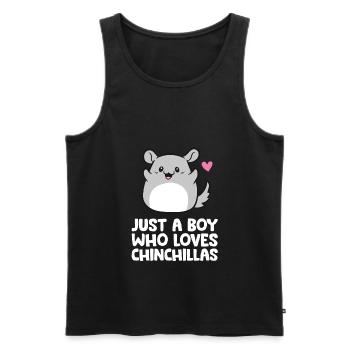 Nur ein Junge, der Chinchillas liebt - Männer Premium Bio Tank Top - Schwarz - Vorne - Michal (187cm)