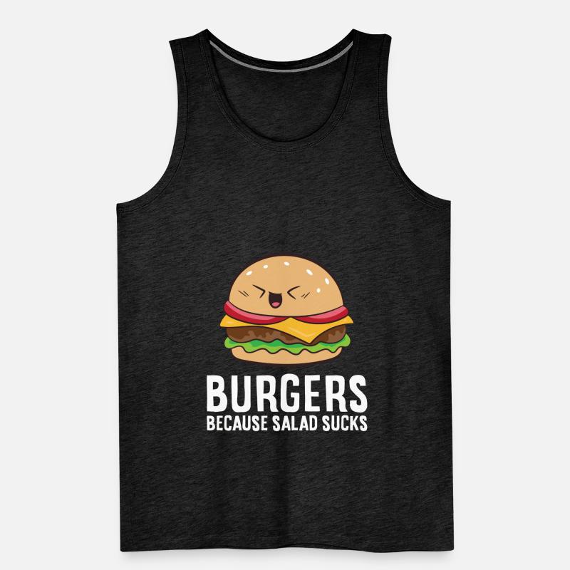 Burger parce que la merde de salade est drôle Hamburger Débardeur bio Premium Homme