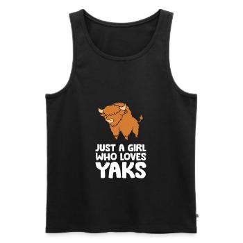 Nur ein Mädchen, das Yaks liebt - Männer Premium Bio Tank Top - Schwarz - Vorne - AI Model Male 178 light (178cm)