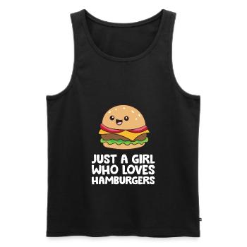 Juste une fille qui aime les hamburgers - Débardeur bio Premium Homme - noir - Devant - Michal (187cm)