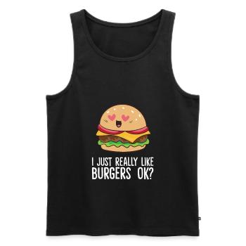 J’aime vraiment hamburgers fast food drôle - Débardeur bio Premium Homme - noir - Devant - Michal (187cm)