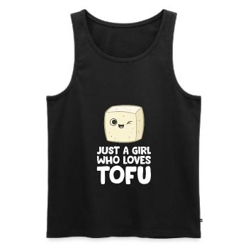 Juste une fille qui aime le tofu - Débardeur bio Premium Homme - noir - Devant - AI Model Male 178 light (178cm)