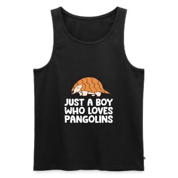 Nur ein Junge, der Schuppentiere liebt - Männer Premium Bio Tank Top - Schwarz - Vorne - Michal (187cm)