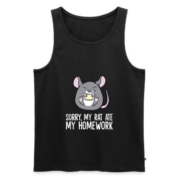 Sorry My Rat Ate My Homework School Homework Rat - Men's Premium Organic Tank Top - black - Front - Michal (187cm)
