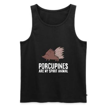 Stachelschweine sind mein Geisttier Liebe - Männer Premium Bio Tank Top - Schwarz - Vorne - Michal (187cm)