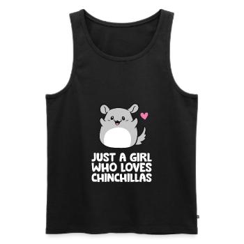 Nur ein Mädchen, das Chinchillas liebt - Männer Premium Bio Tank Top - Schwarz - Vorne - Michal (187cm)