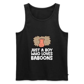 Nur ein Junge, der Paviane liebt - Männer Premium Bio Tank Top - Schwarz - Vorne - AI Model Male 178 light (178cm)
