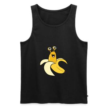 Banana Slug In Banana Funny Banana Slug - Men's Premium Organic Tank Top - black - Front - AI Model Male 178 light (178cm)