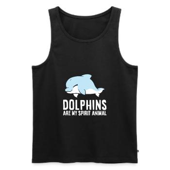 Les dauphins sont mon âme d’amoureux des grands dauphins - Débardeur bio Premium Homme - noir - Devant - AI Model Male 178 light (178cm)