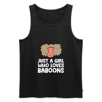 Nur ein Mädchen, das Paviane liebt - Männer Premium Bio Tank Top - Schwarz - Vorne - AI Model Male 178 light (178cm)