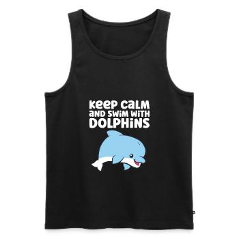 Delphin Ozean Meer Ruhe bewahren und schwimmen - Männer Premium Bio Tank Top - Schwarz - Vorne - AI Model Male 178 light (178cm)