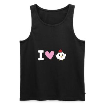 Hühner lieben Ich liebe Hühner - Männer Premium Bio Tank Top - Schwarz - Vorne - AI Model Male 178 light (178cm)