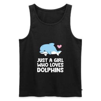 Just a Girl Who Loves Dolphins - Men's Premium Organic Tank Top - black - Front - Michal (187cm)