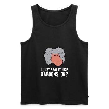Ich mag Paviane einfach sehr - Männer Premium Bio Tank Top - Schwarz - Vorne - AI Model Male 178 light (178cm)