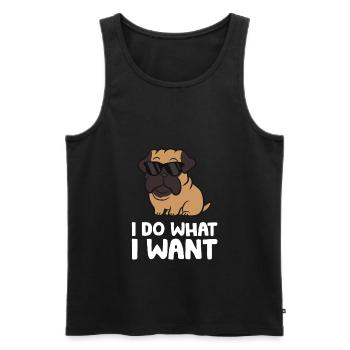 Ich mache was ich will Lustiger Mastiff Hund - Männer Premium Bio Tank Top - Schwarz - Vorne - AI Model Male 178 light (178cm)
