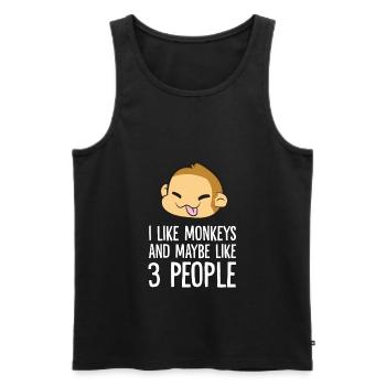 Ich mag Affen und vielleicht 3 Menschen - Männer Premium Bio Tank Top - Schwarz - Vorne - AI Model Male 178 light (178cm)