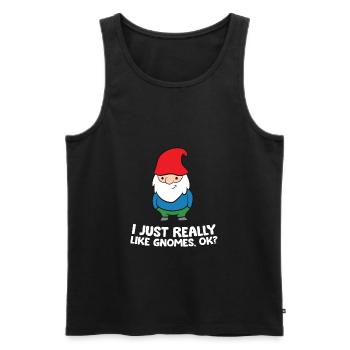 I Just Really Like Gnomes, Ok? Garden Gnome - Men's Premium Organic Tank Top - black - Front - Michal (187cm)