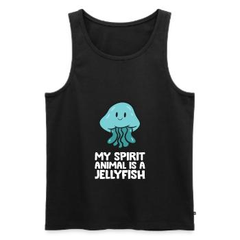 Quallenliebhaberin Mein Seelentier ist eine Qualle - Männer Premium Bio Tank Top - Schwarz - Vorne - Michal (187cm)