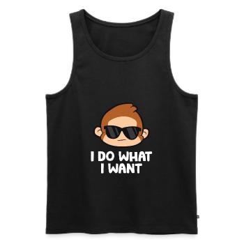 Monkey Lover I Do What I Want Funny Monkey - Men's Premium Organic Tank Top - black - Front - Michal (187cm)