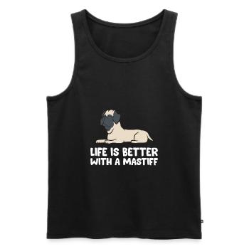 Das Leben ist besser mit einem Mastiff - Männer Premium Bio Tank Top - Schwarz - Vorne - AI Model Male 178 light (178cm)