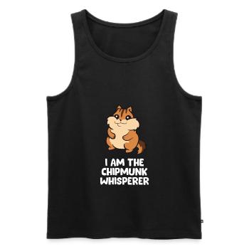 Funny Chipmunk Whisperer I Am The Chipmunk - Men's Premium Organic Tank Top - black - Front - AI Model Male 178 light (178cm)