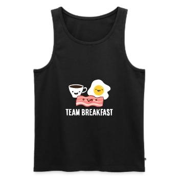 Team Breakfast Love Bacon Eggs And Coffee - Men's Premium Organic Tank Top - black - Front - AI Model Male 178 light (178cm)