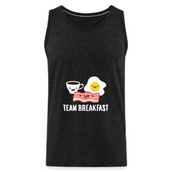 Team Breakfast Love Bacon Eggs And Coffee - Men's Premium Organic Tank Top - charcoal grey - Front - Alexander (188cm)